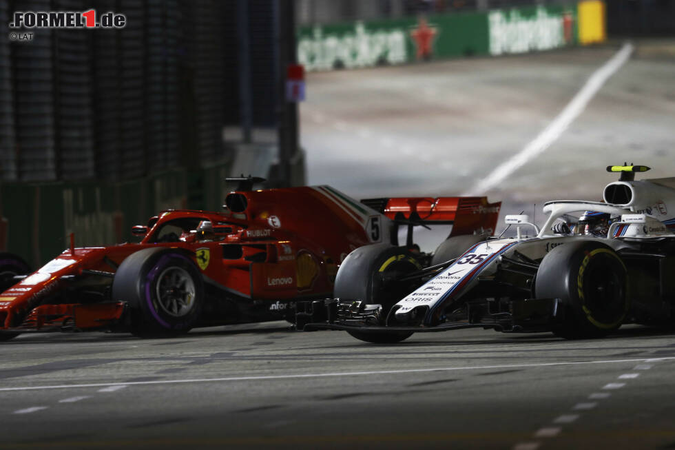 Foto zur News: Sebastian Vettel (Ferrari) und Sergei Sirotkin (Williams)