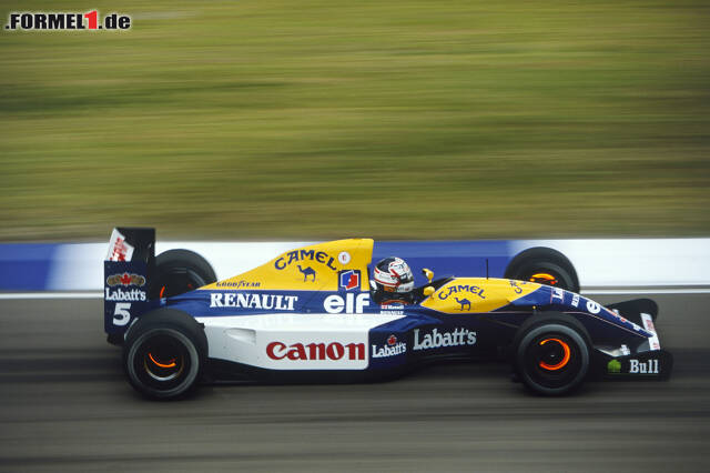 Foto zur News: 1992 war Williams-Renault dann nicht mehr zu stoppen. Der berühmteste Schnäuzer der Formel-1-Historie frühstückte die Konkurrenz förmlich ab. Titel bei Fahrern und Konstrukteuren!