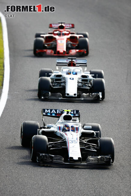 Foto zur News: Sergei Sirotkin (Williams), Marcus Ericsson (Sauber) und Sebastian Vettel (Ferrari)
