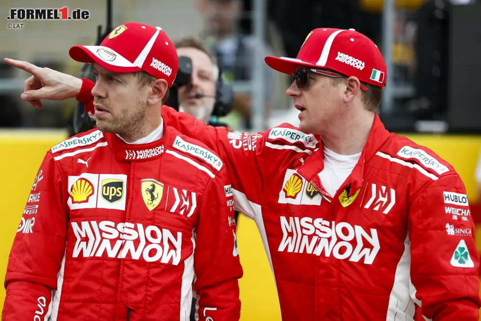 Foto zur News: Sebastian Vettel (Ferrari) und Kimi Räikkönen (Ferrari)