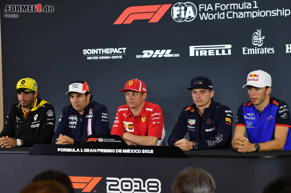 Foto zur News: Carlos Sainz (Renault), Sergio Perez (Racing Point), Kimi Räikkönen (Ferrari), Max Verstappen (Red Bull) und Pierre Gasly (Toro Rosso)