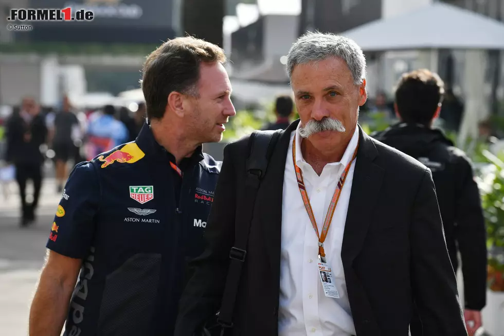 Foto zur News: Christian Horner und Chase Carey