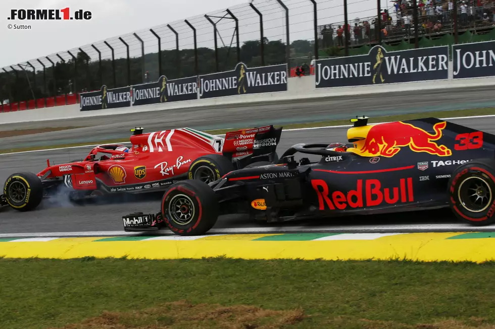 Foto zur News: Kimi Räikkönen (Ferrari) und Max Verstappen (Red Bull)
