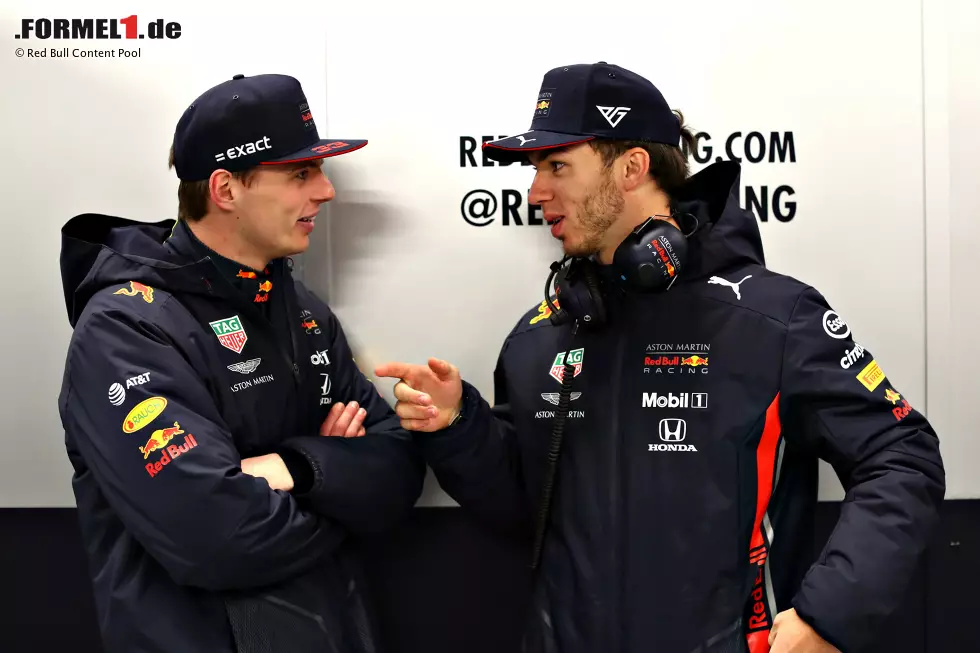 Foto zur News: Pierre Gasly und Max Verstappen