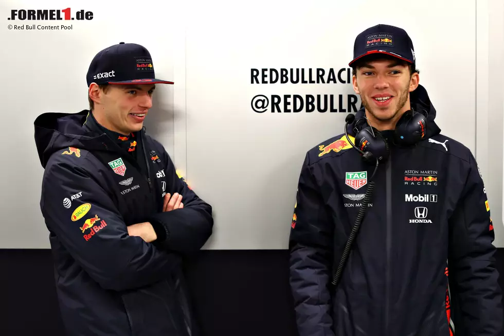 Foto zur News: Pierre Gasly und Max Verstappen