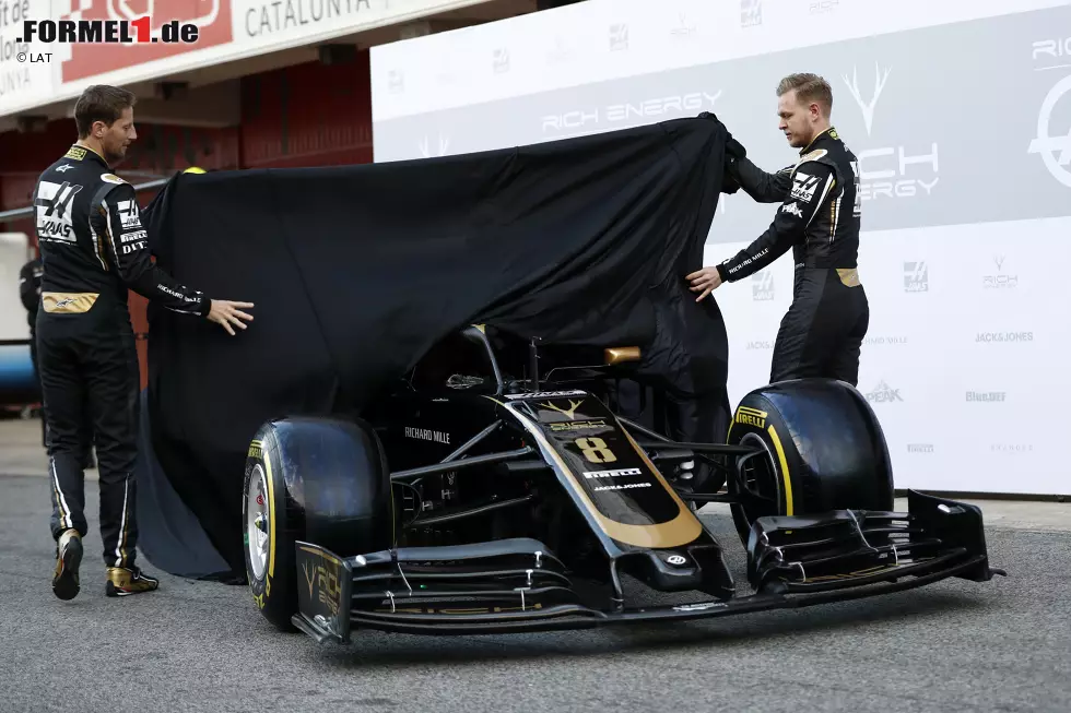 Foto zur News: Romain Grosjean und Kevin Magnussen (Haas)