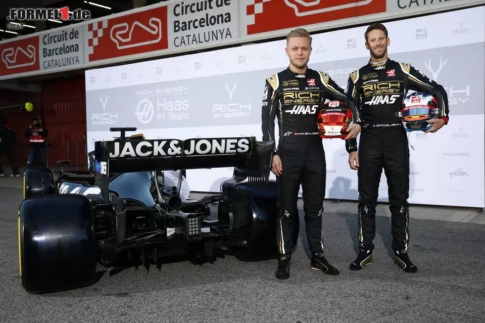 Foto zur News: Kevin Magnussen (Haas) und Romain Grosjean (Haas)