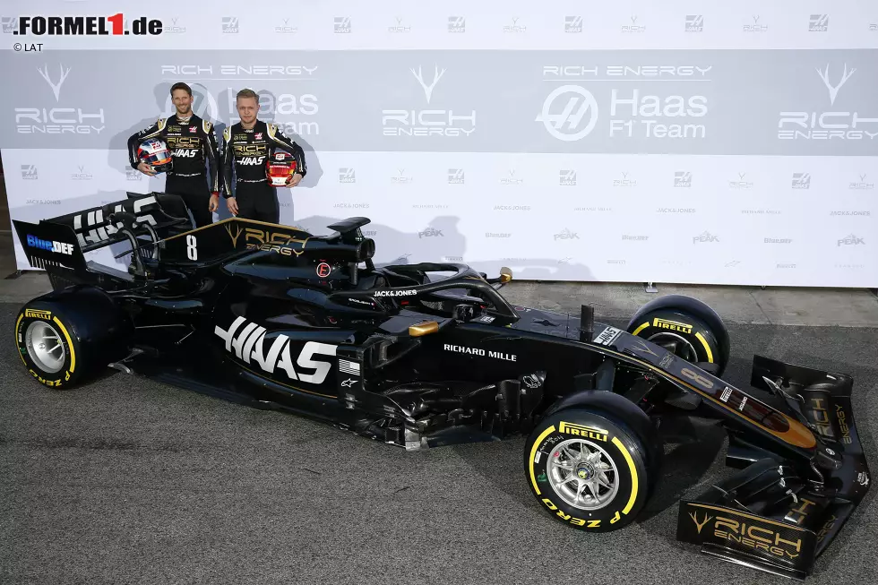 Foto zur News: Romain Grosjean (Haas) und Kevin Magnussen (Haas)