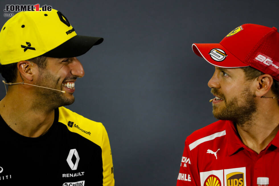 Foto zur News: Daniel Ricciardo (Renault) und Sebastian Vettel (Ferrari)