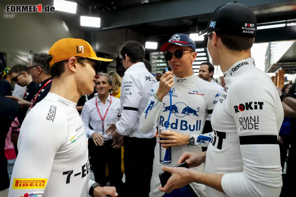 Foto zur News: Die Rookies 2019: Lando Norris (McLaren), Alexander Albon (Toro Rosso) und George Russell (Williams)