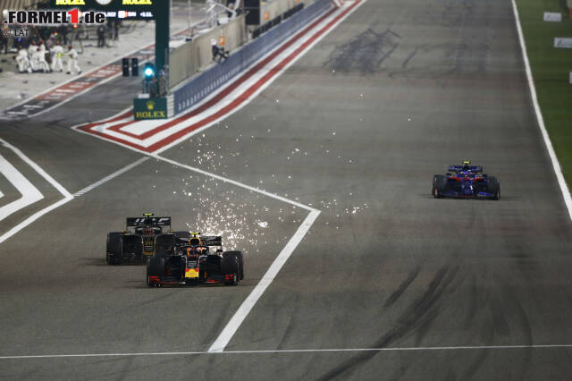 Pierre Gasly (Red Bull), Kevin Magnussen (Haas) und Alexander Albon (Toro Rosso) 