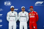 Foto zur News: Lewis Hamilton (Mercedes), Valtteri Bottas (Mercedes) und Sebastian Vettel (Ferrari)