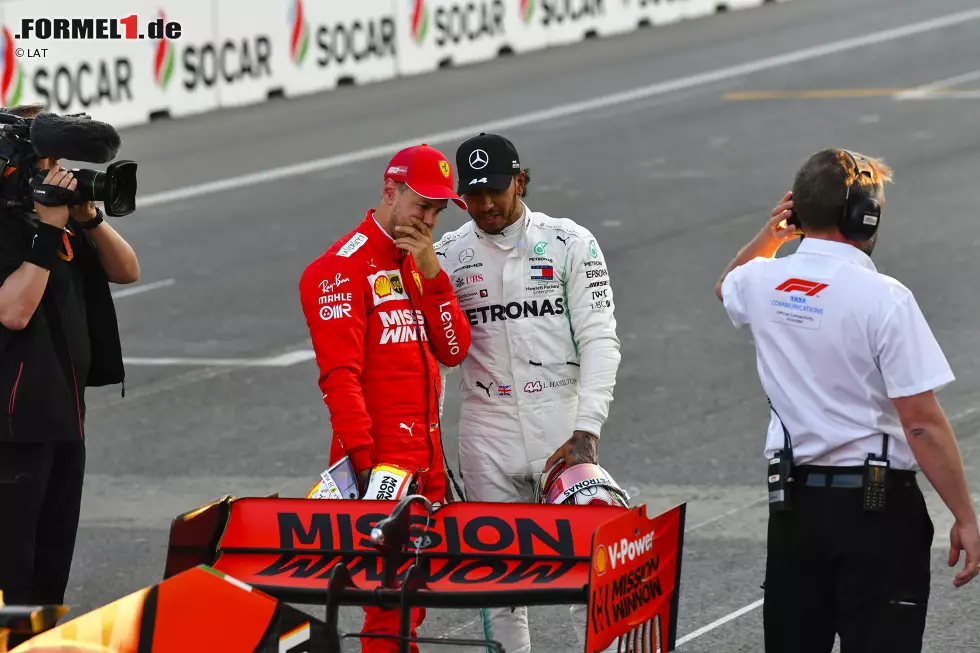 Foto zur News: Sebastian Vettel (Ferrari) und Lewis Hamilton (Mercedes)