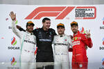 Lewis Hamilton (Mercedes), Valtteri Bottas (Mercedes) und Sebastian Vettel (Ferrari) 
