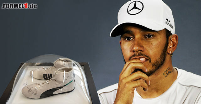 Foto zur News: Ersteigern Sie getragene und signierte Rennschuhe vom amtierenden Formel 1-Weltmeister Lewis Hamilton