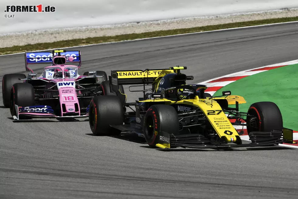 Foto zur News: Nico Hülkenberg (Renault) und Lance Stroll (Racing Point)