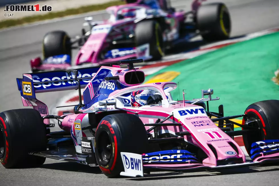 Foto zur News: Sergio Perez (Racing Point) und Lance Stroll (Racing Point)