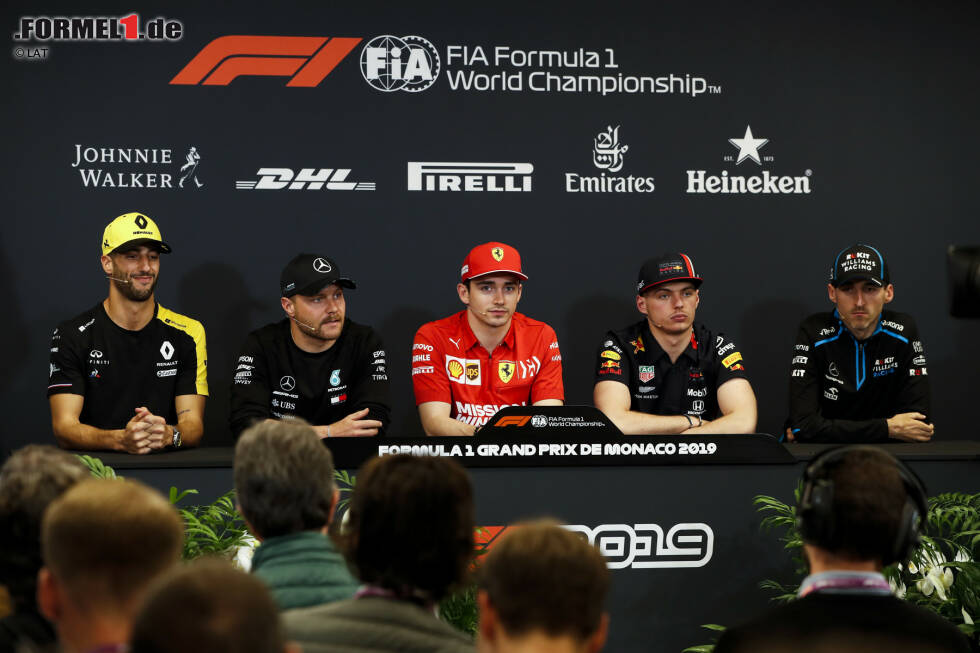Foto zur News: Daniel Ricciardo (Renault), Valtteri Bottas (Mercedes), Charles Leclerc (Ferrari), Max Verstappen (Red Bull) und Robert Kubica (Williams)
