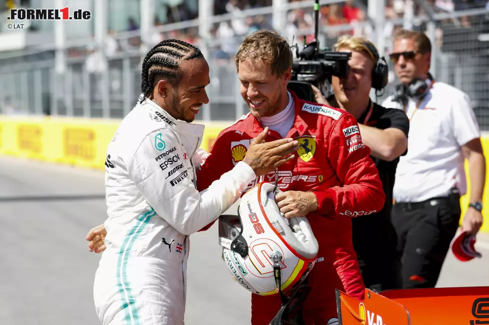 Foto zur News: Sebastian Vettel (Ferrari) und Lewis Hamilton (Mercedes)