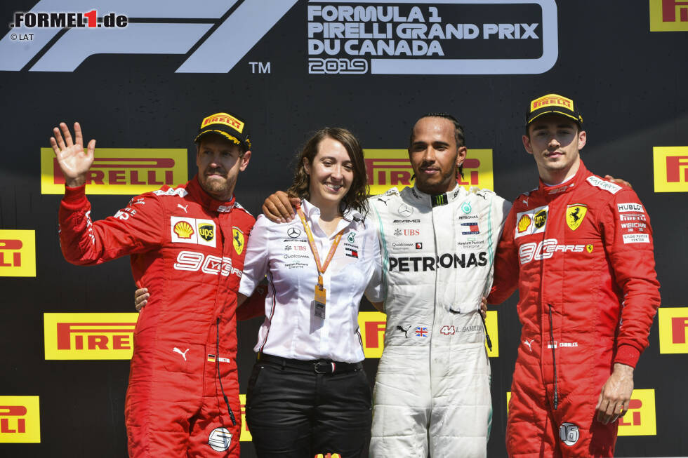 Foto zur News: Sebastian Vettel (Ferrari), Lewis Hamilton (Mercedes) und Charles Leclerc (Ferrari)
