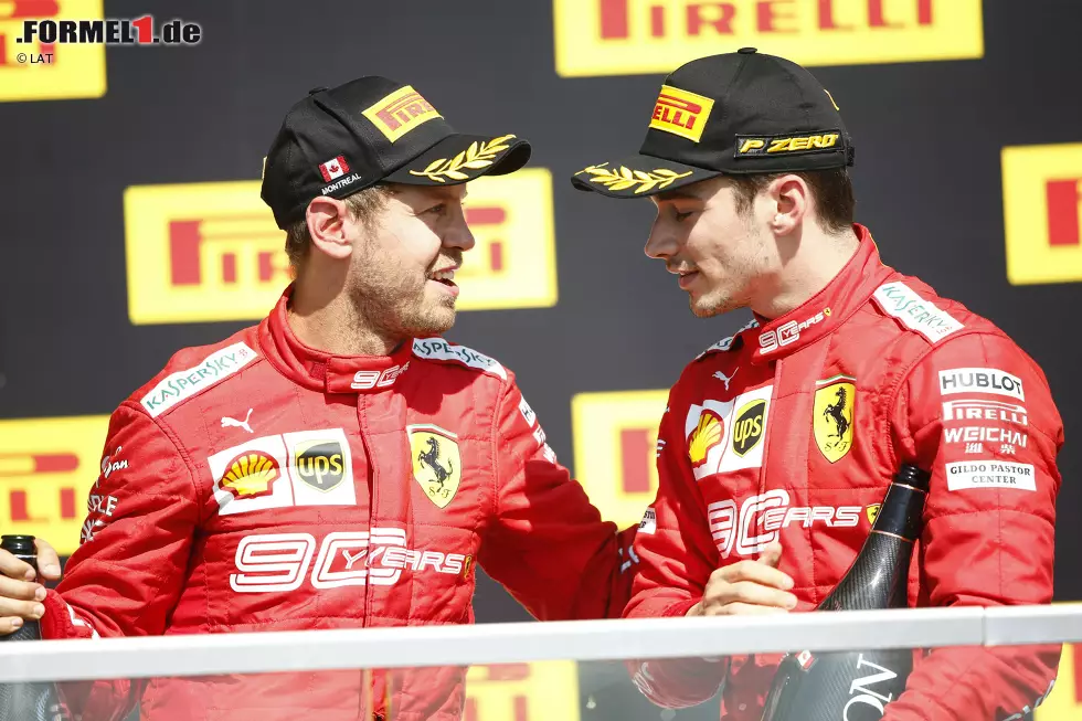 Foto zur News: Sebastian Vettel (Ferrari) und Charles Leclerc (Ferrari)