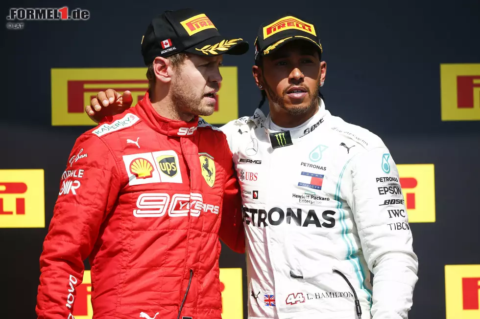 Foto zur News: Sebastian Vettel (Ferrari) und Lewis Hamilton (Mercedes)