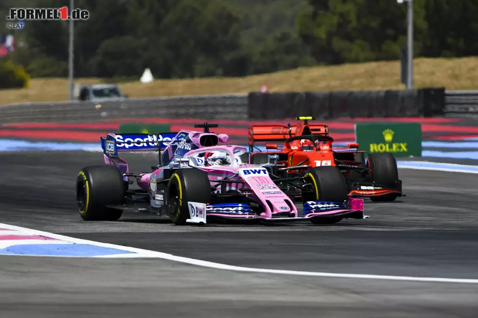 Foto zur News: Sergio Perez (Racing Point) und Charles Leclerc (Ferrari)