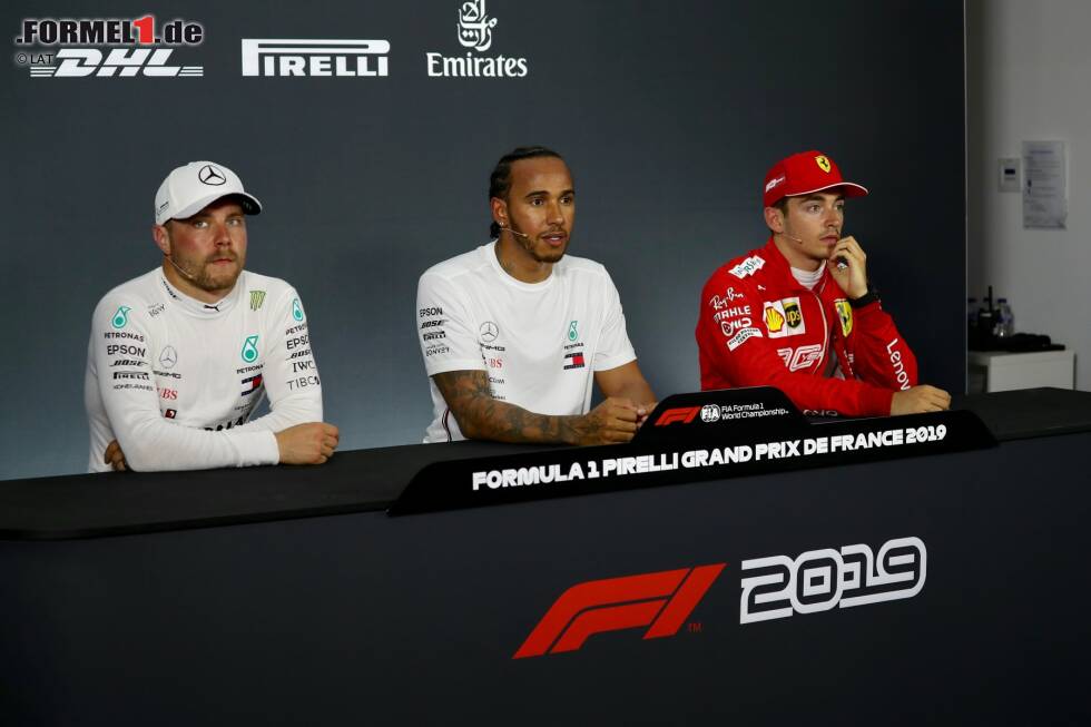 Foto zur News: Valtteri Bottas (Mercedes), Lewis Hamilton (Mercedes) und Charles Leclerc (Ferrari)