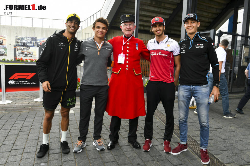 Foto zur News: Daniel Ricciardo (Renault), Lando Norris (McLaren), Antonio Giovinazzi (Alfa Romeo) und George Russell (Williams)