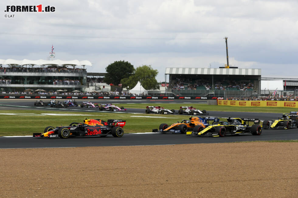 Foto zur News: Pierre Gasly (Red Bull), Lando Norris (McLaren) und Daniel Ricciardo (Renault)