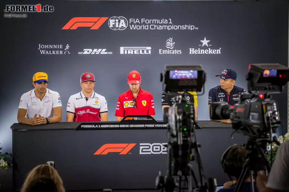 Foto zur News: Carlos Sainz (McLaren), Kimi Räikkönen (Alfa Romeo), Sebastian Vettel (Ferrari), Nico Hülkenberg (Renault) und Alexander Albon (Toro Rosso)