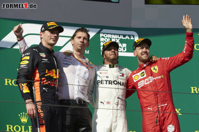 Foto zur News: Ein bekanntes Bild: Mercedes, Ferrari und Red Bull auf dem Podium. Wir liefern einen Überblick über alle Podiumsbesucher seit 2014!