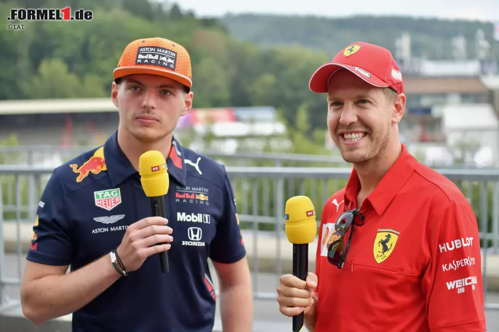 Foto zur News: Sebastian Vettel (Ferrari) und Max Verstappen (Red Bull)