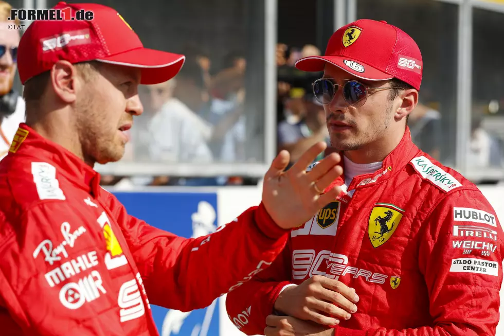 Foto zur News: Charles Leclerc (Ferrari) und Sebastian Vettel (Ferrari)