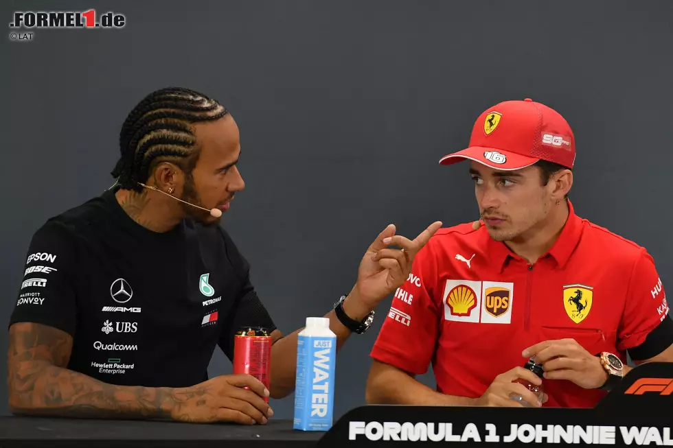 Foto zur News: Lewis Hamilton (Mercedes) und Charles Leclerc (Ferrari)