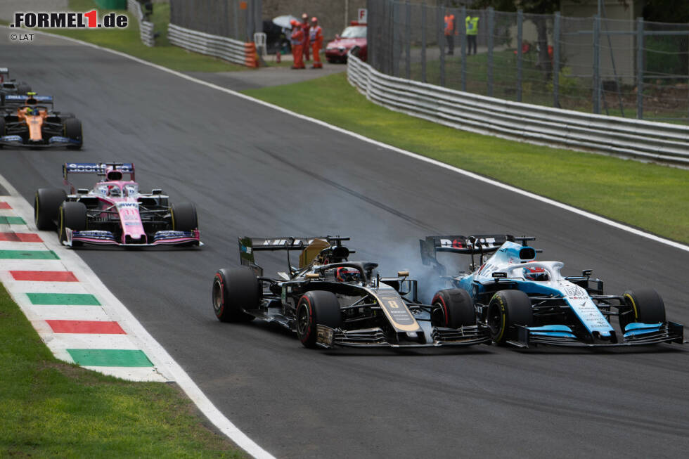 George Russell (Williams), Romain Grosjean (Haas), Sergio Perez (Racing Point) und Lando Norris (McLaren) George Russell (Williams), Romain Grosjean (Haas), Sergio Perez (Racing Point) und Lando Norris (McLaren)