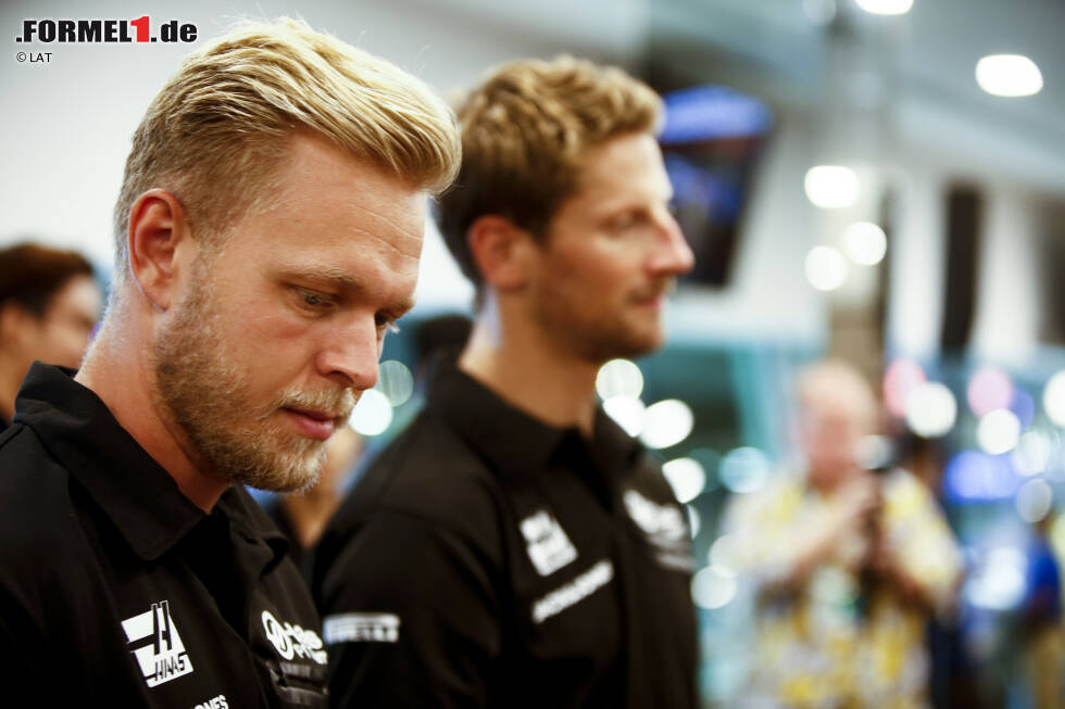 Foto zur News: Kevin Magnussen (Haas) und Romain Grosjean (Haas)