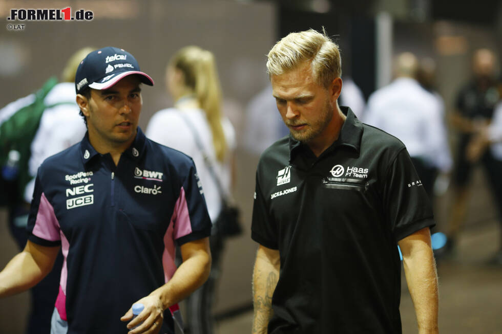 Foto zur News: Sergio Perez (Racing Point) und Kevin Magnussen (Haas)