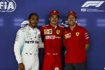 Foto zur News: Lewis Hamilton (Mercedes), Charles Leclerc (Ferrari) und Sebastian Vettel (Ferrari)