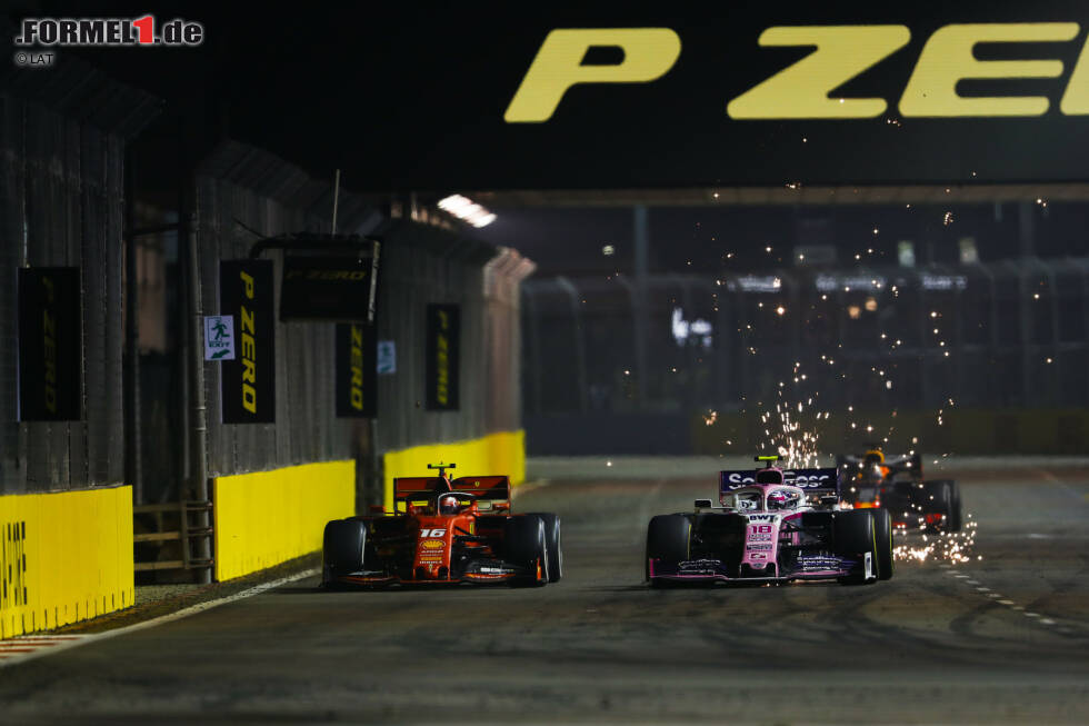 Foto zur News: Charles Leclerc (Ferrari) und Lance Stroll (Racing Point)