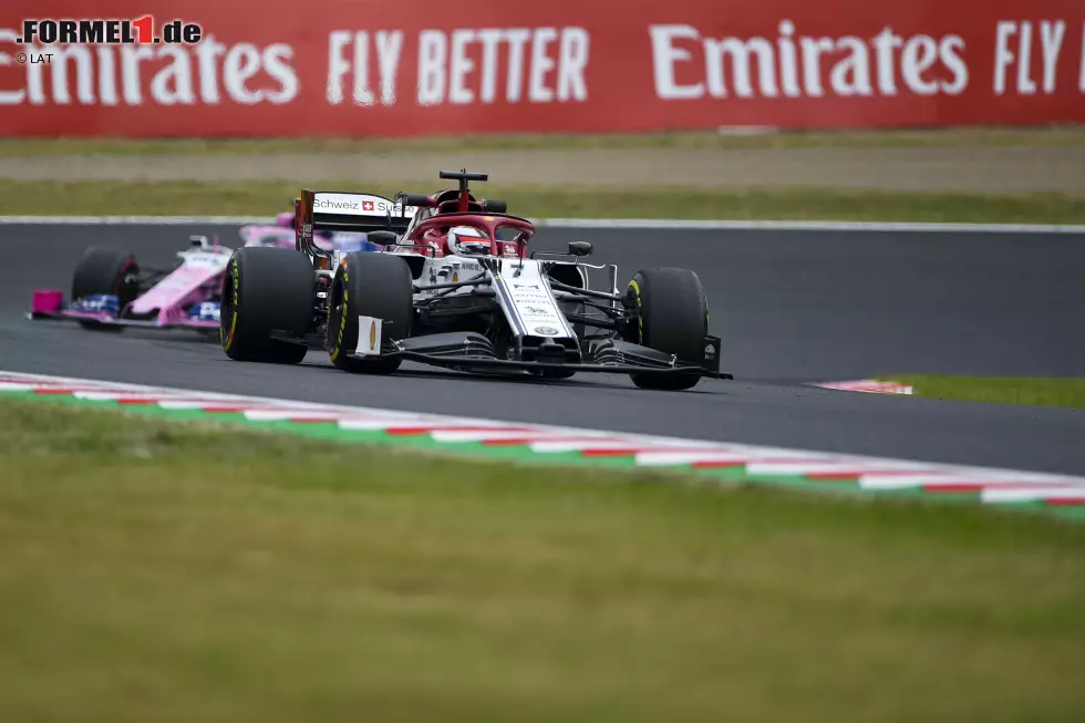 Foto zur News: Kimi Räikkönen (Alfa Romeo) und Lance Stroll (Racing Point)