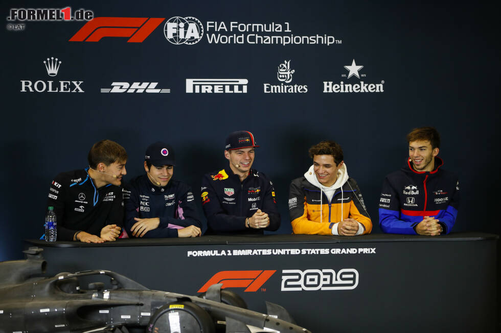 Foto zur News: George Russell (Williams), Lance Stroll (Racing Point), Max Verstappen (Red Bull), Lando Norris (McLaren) und Pierre Gasly (Toro Rosso)
