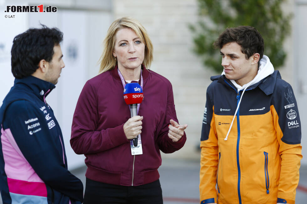 Foto zur News: Sergio Perez (Racing Point) und Lando Norris (McLaren)