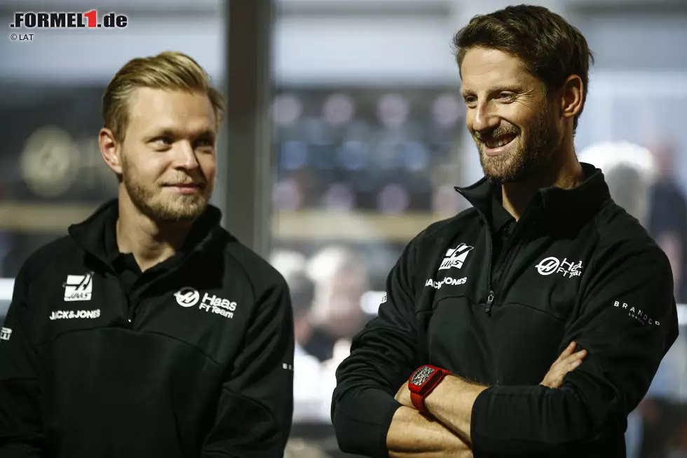 Foto zur News: Kevin Magnussen (Haas) und Romain Grosjean (Haas)