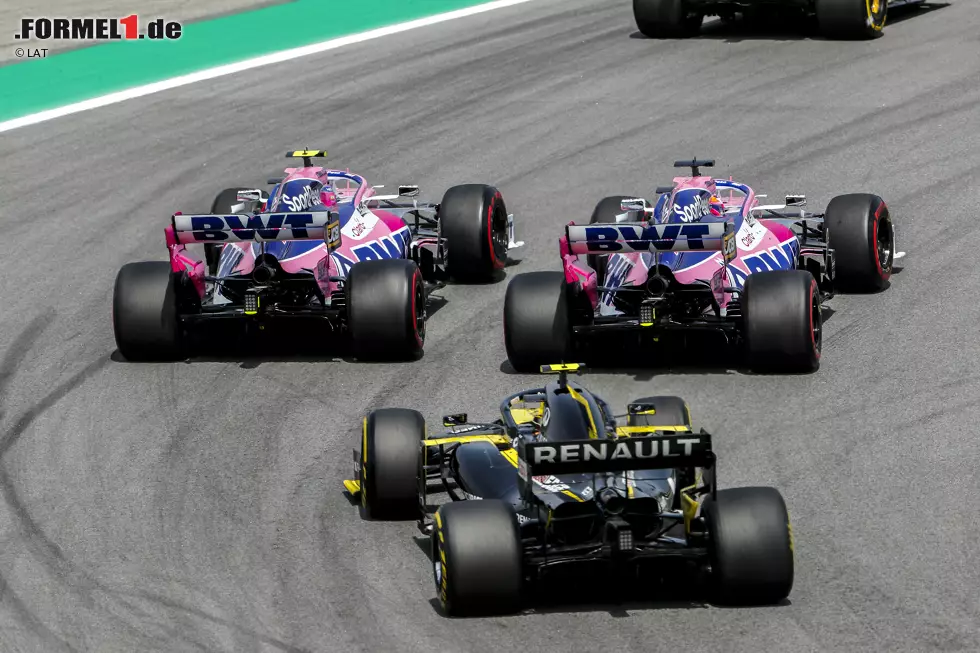 Foto zur News: Lance Stroll (Racing Point), Sergio Perez (Racing Point) und Nico Hülkenberg (Renault)