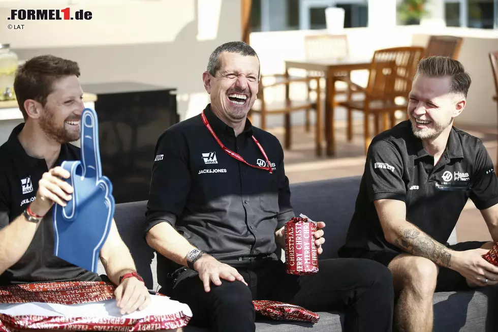 Foto zur News: Romain Grosjean (Haas) und Kevin Magnussen (Haas)