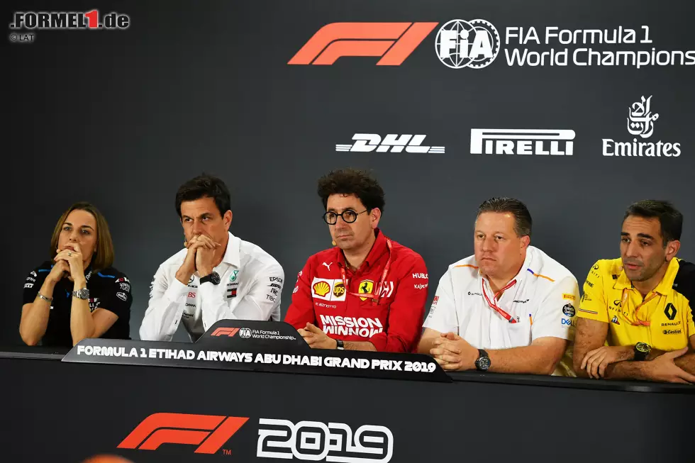 Foto zur News: Claire Williams, Toto Wolff, Mattia Binotto, Zak Brown und Cyril Abiteboul