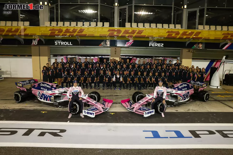 Foto zur News: Sergio Perez (Racing Point) und Lance Stroll (Racing Point)