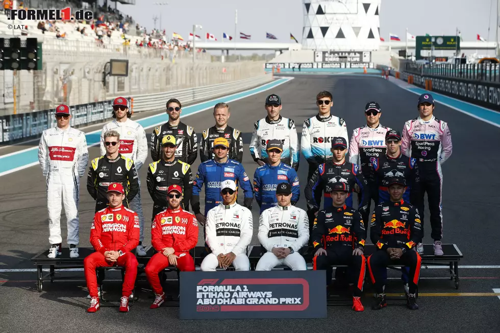 Foto zur News: Kimi Räikkönen (Alfa Romeo), Antonio Giovinazzi (Alfa Romeo), Romain Grosjean (Haas), Kevin Magnussen (Haas), Robert Kubica (Williams), George Russell (Williams), Sergio Perez (Racing Point), Lance Stroll (Racing Point), Nico Hülkenberg (Renault), Daniel