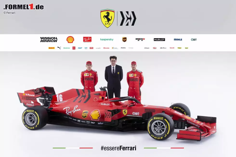 Foto zur News: Charles Leclerc (Ferrari), Mattia Binotto und Sebastian Vettel (Ferrari)